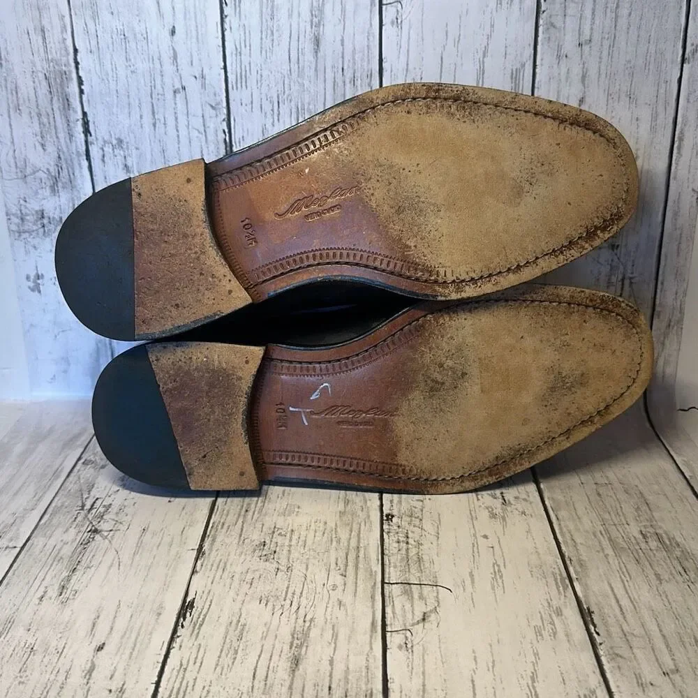 Mezlan Fiore Black Leather Lace-Up‎ Split Toe Apron Oxford Shoes Men's 10.5 M